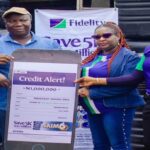 L – R: Direct Sales Executive, Fidelity Bank Plc, Adegboyega Ademokunwa; GAIM 6 Eight Monthly draw winner, Innocent Okoro Orji; Branch Leader, Fidelity Bank Plc, Gbagada, Chinwe Umez-Eronini; and Product Manager, Savings, Fidelity Bank Plc, at the GAIM 6 prize presentation ceremony at Gbagada Building Materials market in Lagos recently. Photo: Fidelity Bank