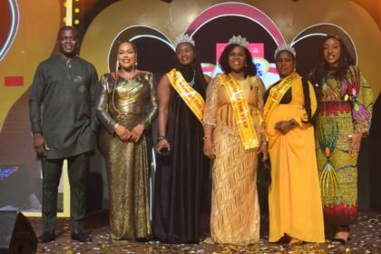 L-R: Sales Director FrieslandCampina Wamco Plc, Mr Olusanya Adesanya; Marketing Manager, Three Crowns Milk,Chioma Igwe; winners, Three Crown Mum of the year 2025, Mrs May Wala; Ugwu Edith Uzoamaka; Nwakire Amarachi Ujunwa, and Marketing Director, FrieslandCampina Wamco, Maureen Ifada, at the Three Crown Mum of the year Grand Finale in Lagos, over the weekend. Photo: Three Crown.